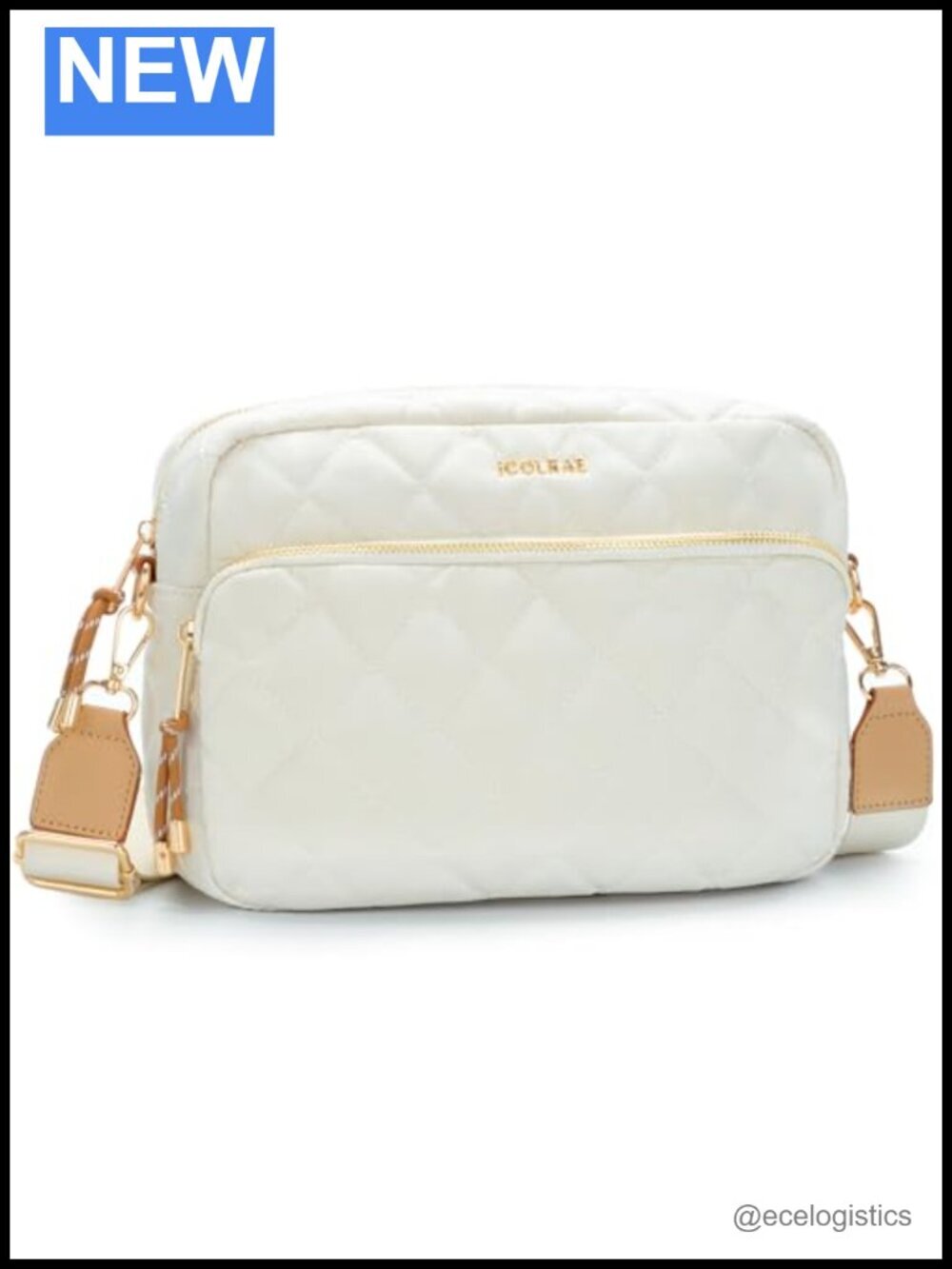 Quilted Puffer Crossbody Bag Nylon Wide Strap
